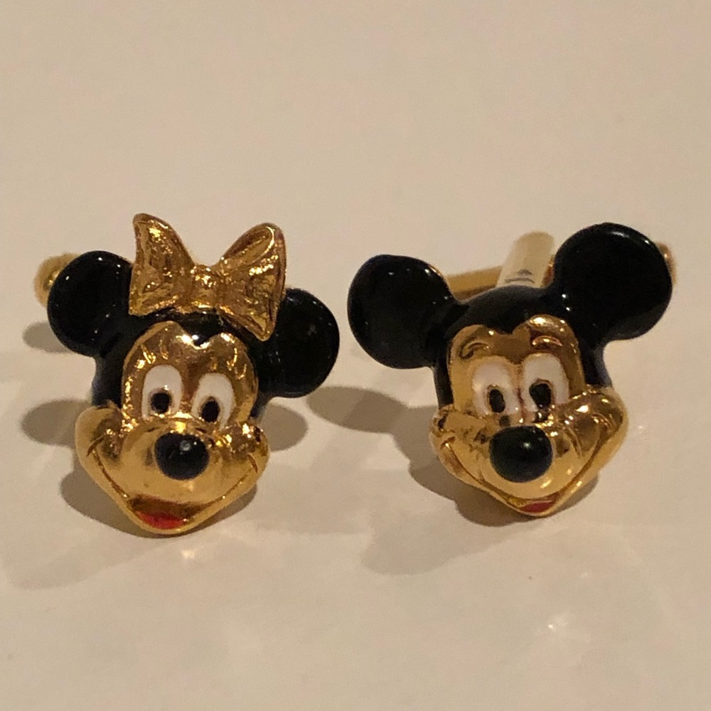 Mickey Mouse Minnie Mouse Disney cuff links,  EUC